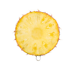 Slice pineapple with drop of water isolated on transparent png