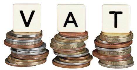 Close-up of money with latters isolated on white background.