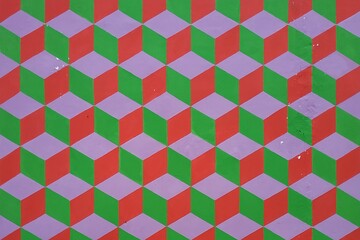 seamless geometric pattern, squares cubical colorfull