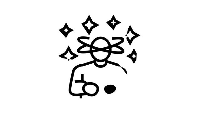 dizziness or lightheadedness line icon animation