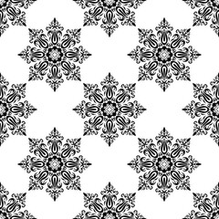 Black white geometric traditional ethnic pattern Ikat seamless pattern abstract design for fabric print cloth dress carpet curtains and sarong Aztec African Indian Indonesian 