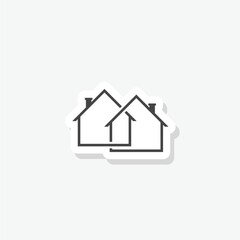 Fototapeta na wymiar House logo sticker isolated on white