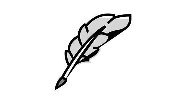 quill feather soft fluffy color icon animation