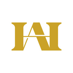 AH letter initials logo, monogram letter logo