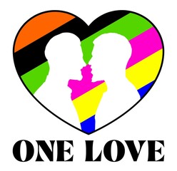 one love icon (male) - illustration