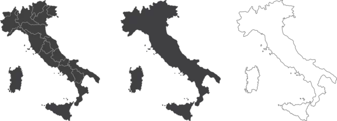 Foto op Plexiglas set of 3 maps of Italy - vector illustrations   © agrus