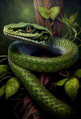 Fototapeta premium Midjourney abstract render of a fantasy snake