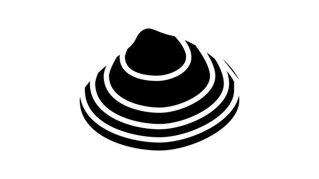 surf clam line icon animation