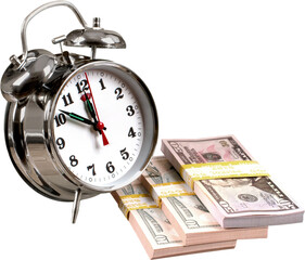 Alarm Clock And Money - Isolated