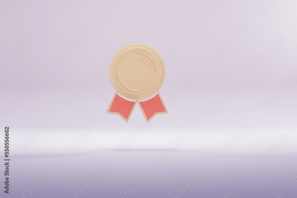 Aufkleber beautiful illustration golden badge symbol icons on a bright pink background. 3d rendering illustrat