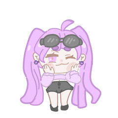 Chibi purple cute girl 
