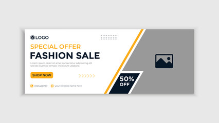 Fashion facebook banner design template