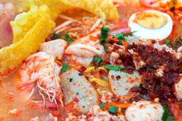 Spicy food with Shrimp, Toyum Noodle menu.