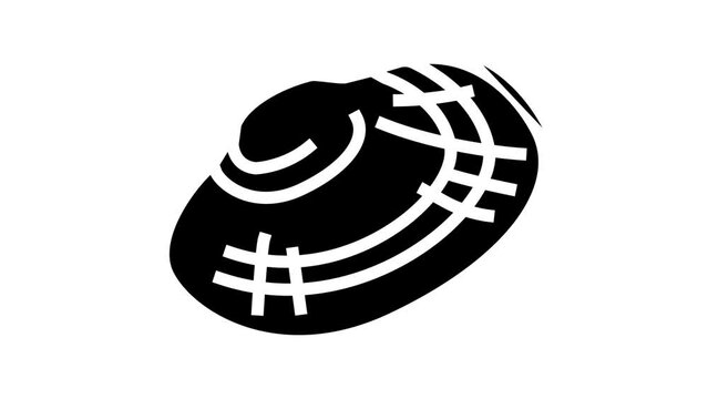 manila clam line icon animation