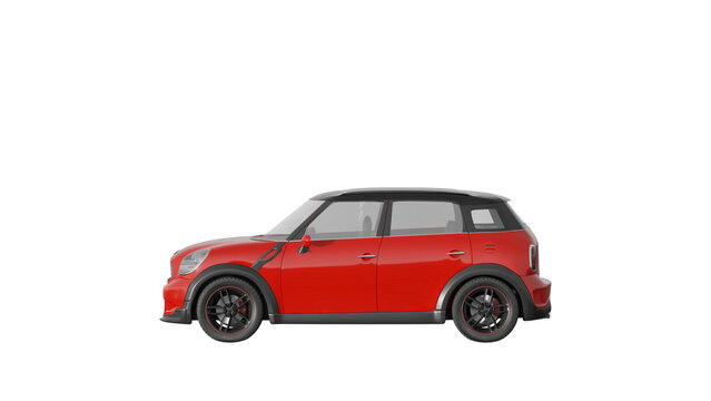 mini cooper countryman, 3d rendering of mini cooper on transparent PNG background