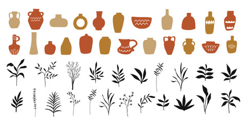 Ceramic pots and greek vases