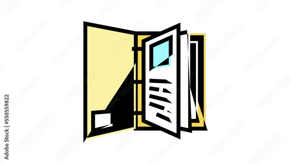 Poster portfolio folder color icon animation