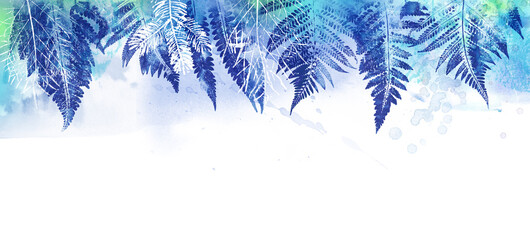 texture of fern foliage imprint on paper, stamp from leaf texture  - winter background © Vera Kuttelvaserova
