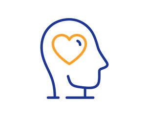 Mental health line icon. Psychology therapy sign. Love and care symbol. Colorful thin line outline concept. Linear style mental health icon. Editable stroke. Vector