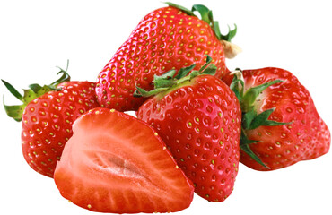 Strawberries on White