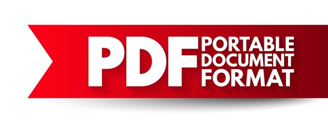 PDF - Portable Document Format acronym, technology concept background