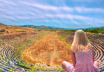 The Roman Stadium, the biggest  stadium in the world - Aphrodisias ancient city, Anatolia, Turkey