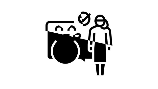 first aid baby line icon animation