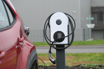 auto voiture electrique borne chargement rechargement environnement