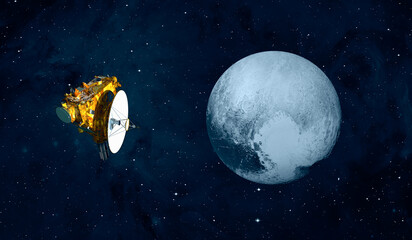 New Horizons spacecraft with Pluto 