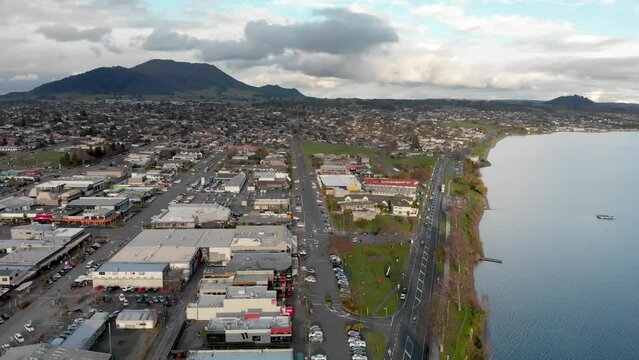 Rotorua skyline aerial view in winter, New Zealand