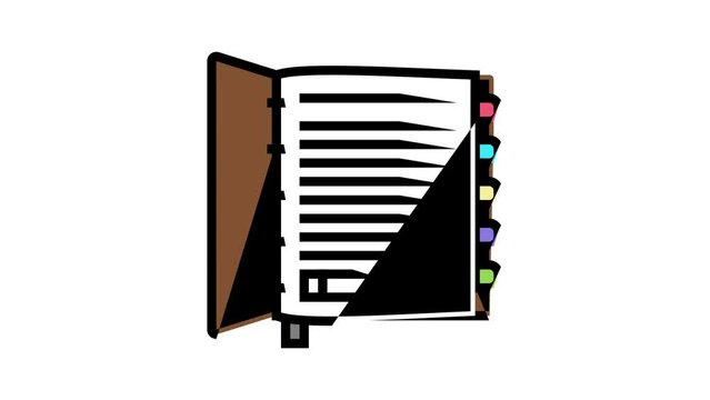 organizer book color icon animation
