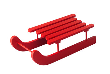 Wooden red sled - 550563601