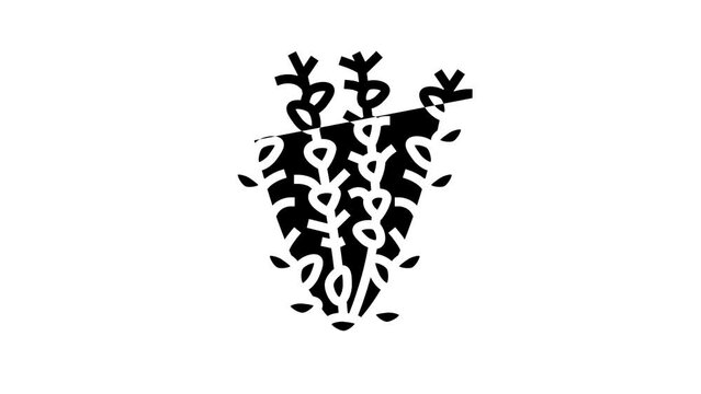 red ludwigia line icon animation
