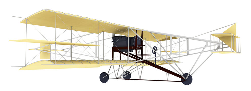 Historisches Motorflugzeug von 1911, Freisteller