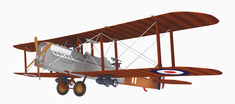 Doppeldecker Flugzeug von 1915, Freisteller