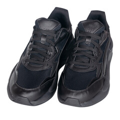 black male sneakers isolated on a white background