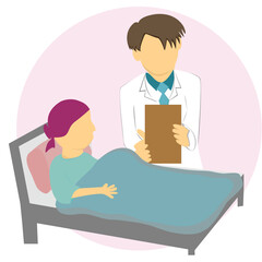cancer patients listen to doctors talk about cancer in bed