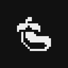 Obraz premium Eggplant pixel art icon. Vegetables isolated vector illustration. Design for stickers, logo, mobile app. Video game assets 80s 1-bit sprite sheet.