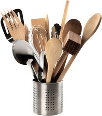 Container with Kitchen Utensils - Isolated