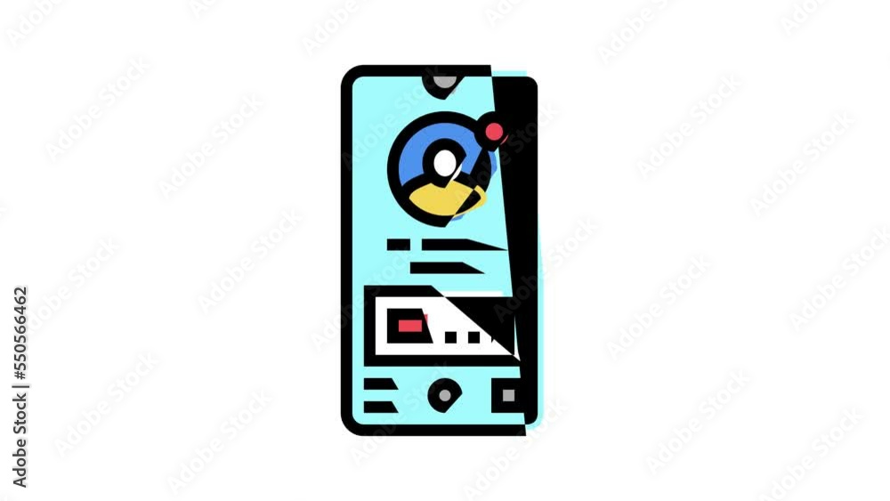 Poster mobile application color icon animation