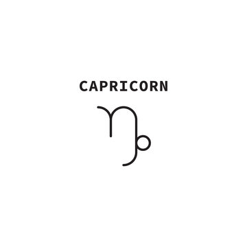 Zodiac Sign Capricorn Symbol. Minimal Vector Illustration 