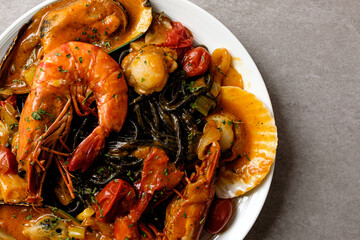 Bisque Pasta with Bisque Sauce and Seafood