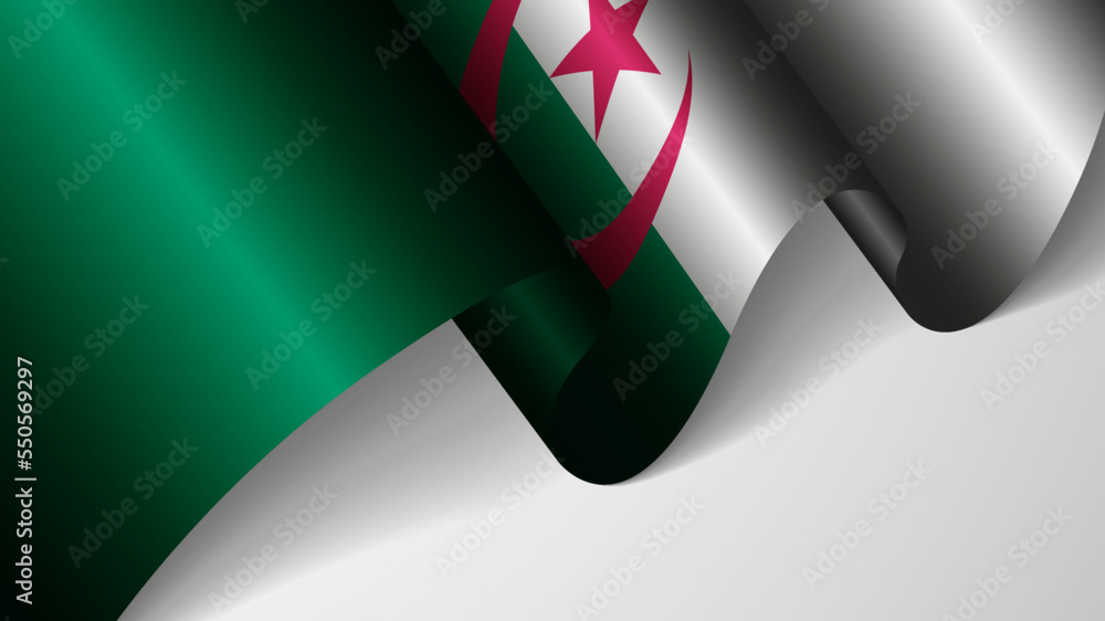 Poster EPS10 Vector Patriotic background with flag of Algeria. An element of impact for the use you want to make of it.