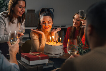 Birthday girl makes a wish