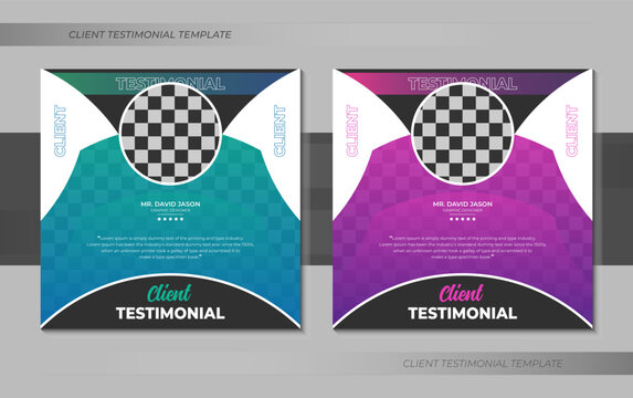 Customer Feedback Testimonial Social Media Post Web Banner Square Flyer Template Design 