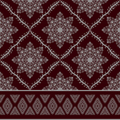 Traditional red ethnic pattern Flower Paisley Ikat seamless pattern Aztec African Indian Indonesian design for fabric print cloth dress carpet curtains rug Sarong 