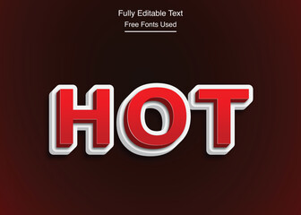 Creative 3d text effect hot editable text
