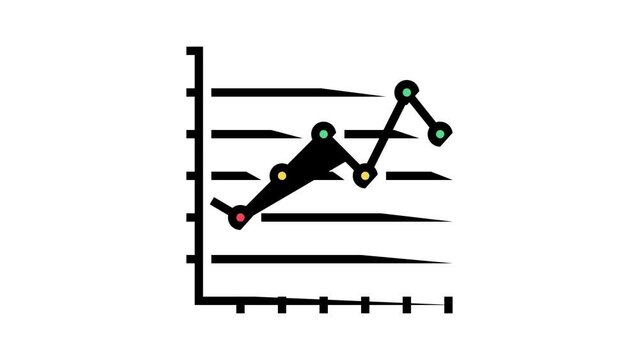 line graph color icon animation