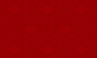 Red background template with wave patterns
