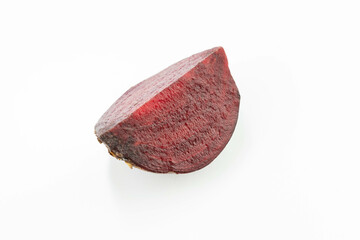 fresh red beetroot slices isolated on white background.